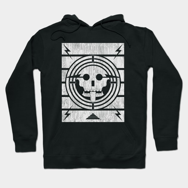 Face of Death Radio-White Distressed Hoodie by SunGraphicsLab